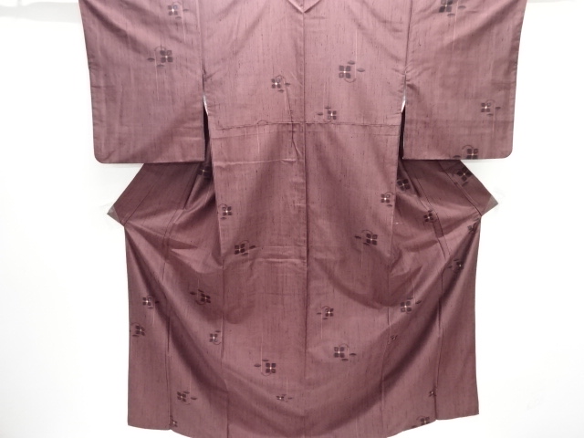 JAPANESE KIMONO / TATE-BUSHI TSUMUGI / WOVEN FLOWER